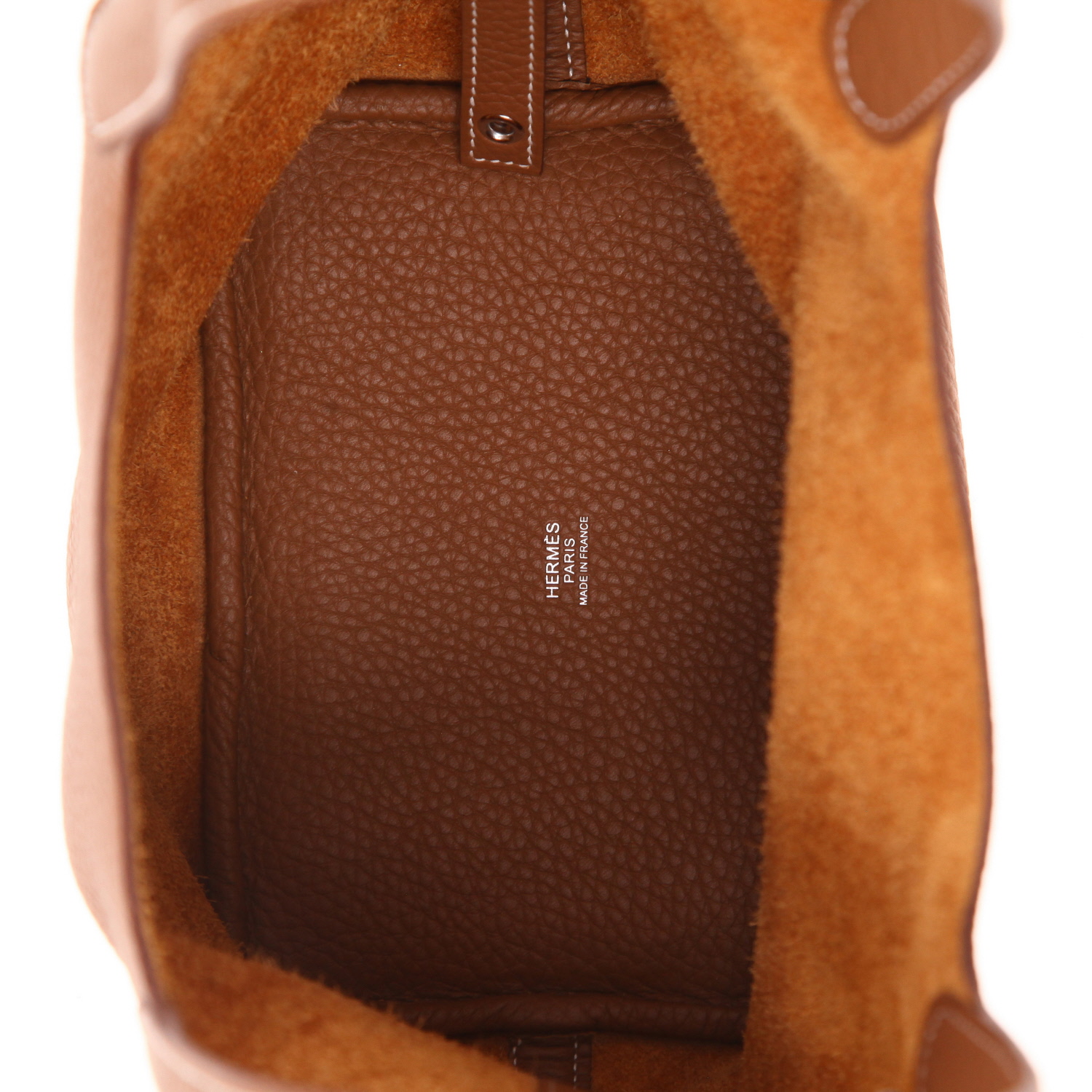 Bolso de mano Hermès  Picotin 18 cm en cuero togo color oro - Detail D3