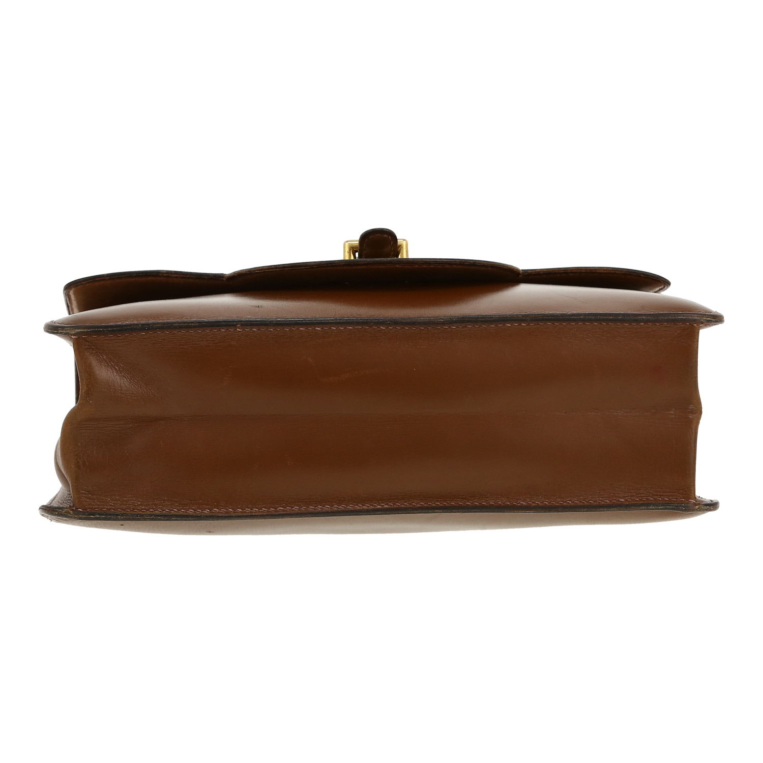 Sac à main Hermès Sandrine en cuir box marron - Detail D1
