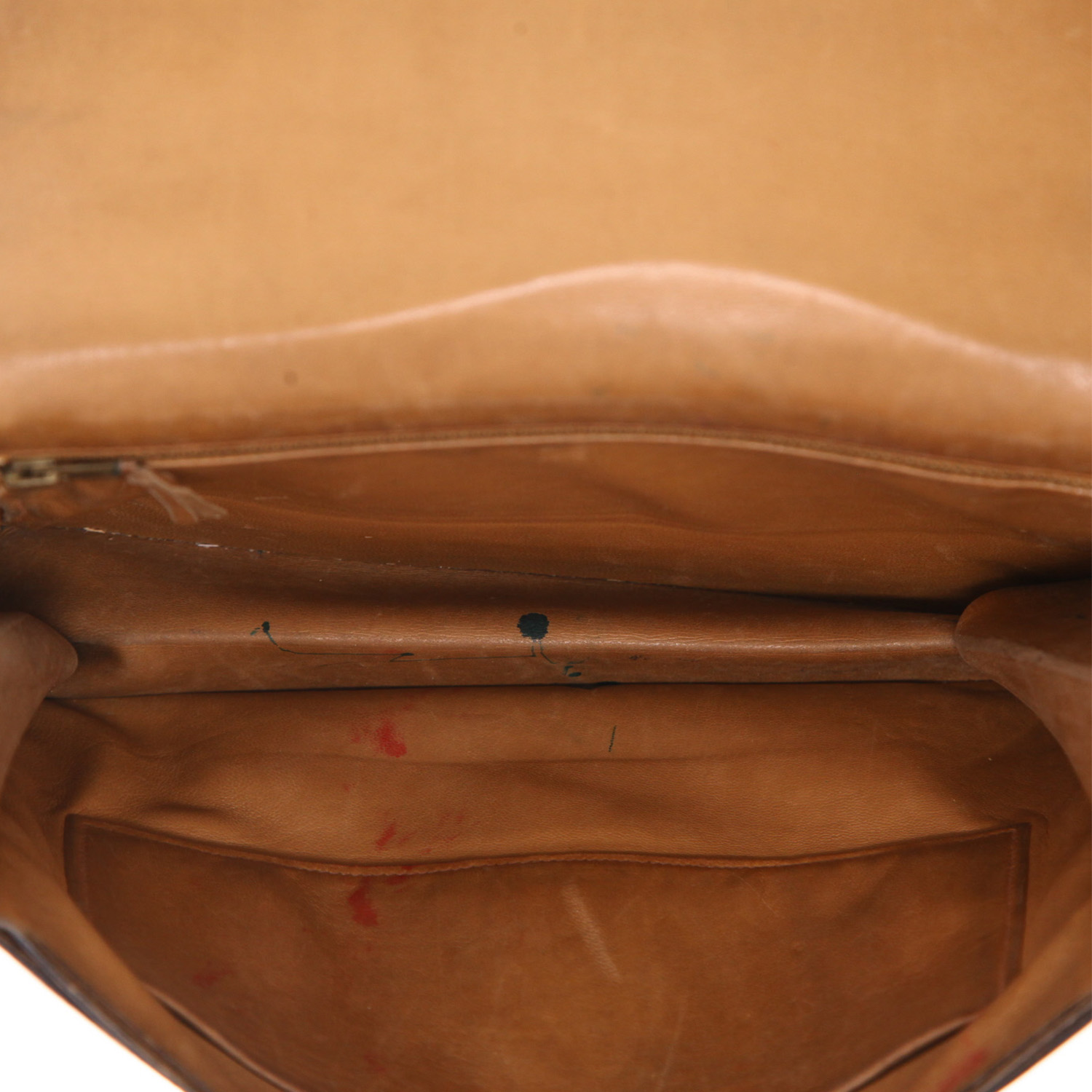 Sac à main Hermès Sandrine en cuir box marron - Detail D3