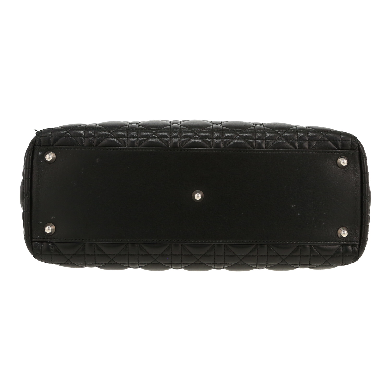 Bolso de mano Dior  Lady Dior en cuero cannage negro - Detail D1