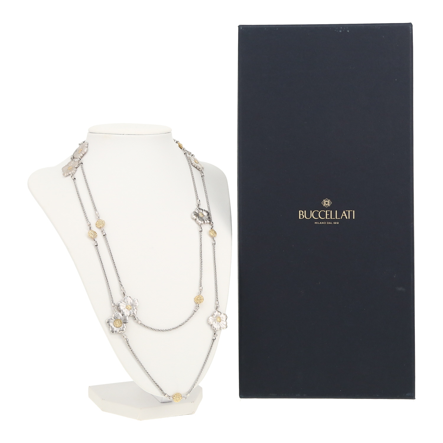 Collana lunga Buccellati Blossom in argento e vermeil - Detail D2