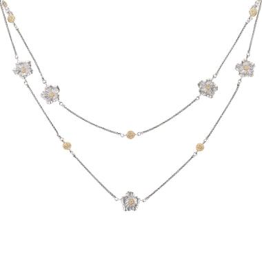 Buccellati Blossom long necklace in silver and vermeil