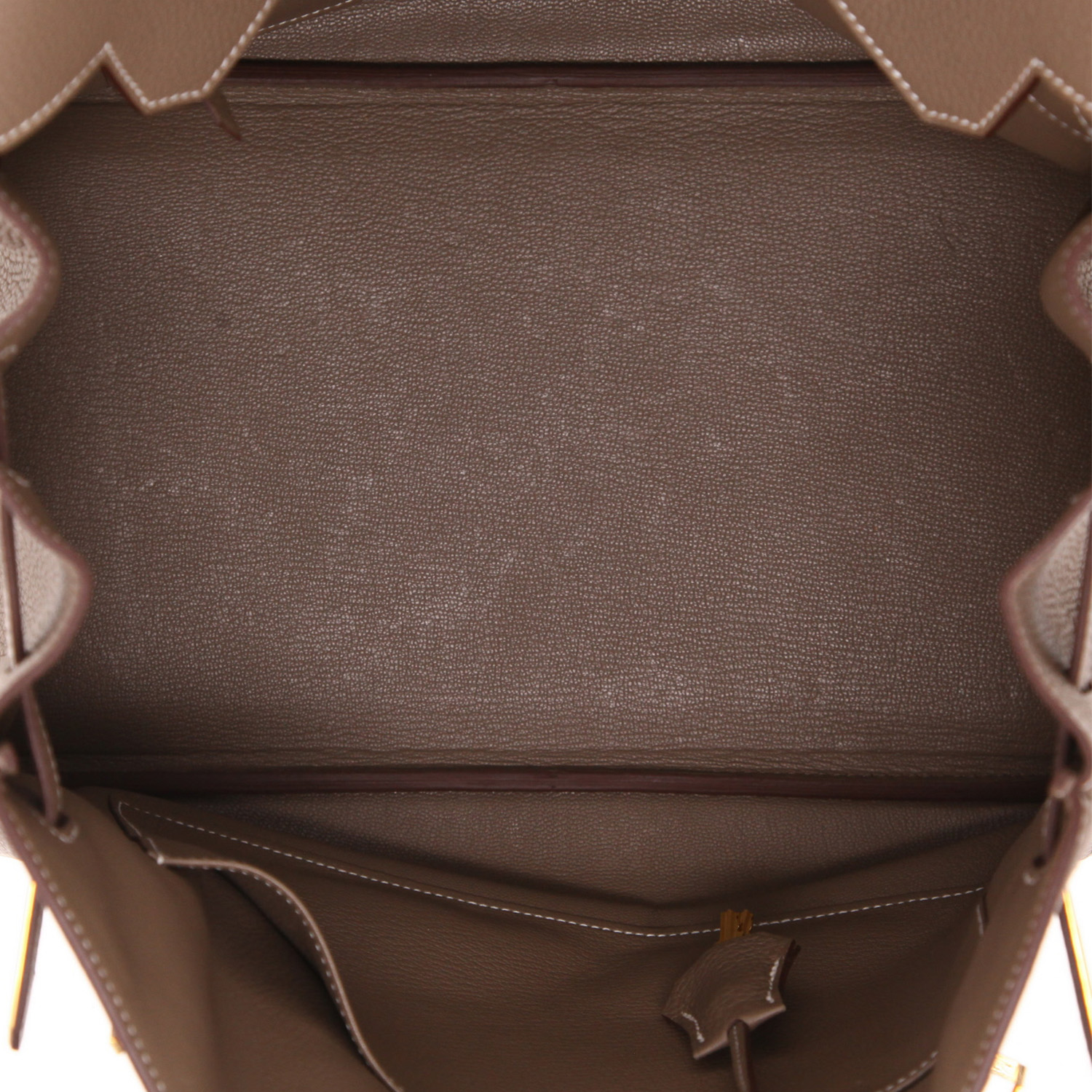 Hermès  Birkin 35 cm handbag  in etoupe togo leather - Detail D3