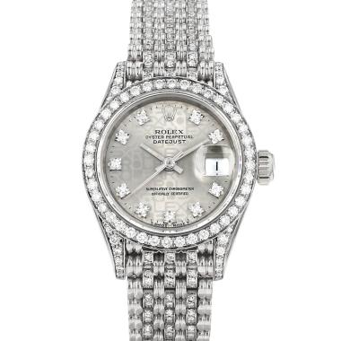 Orologio Rolex Datejust Lady in oro bianco diamanti Ref: Rolex - 69159  Circa 1990