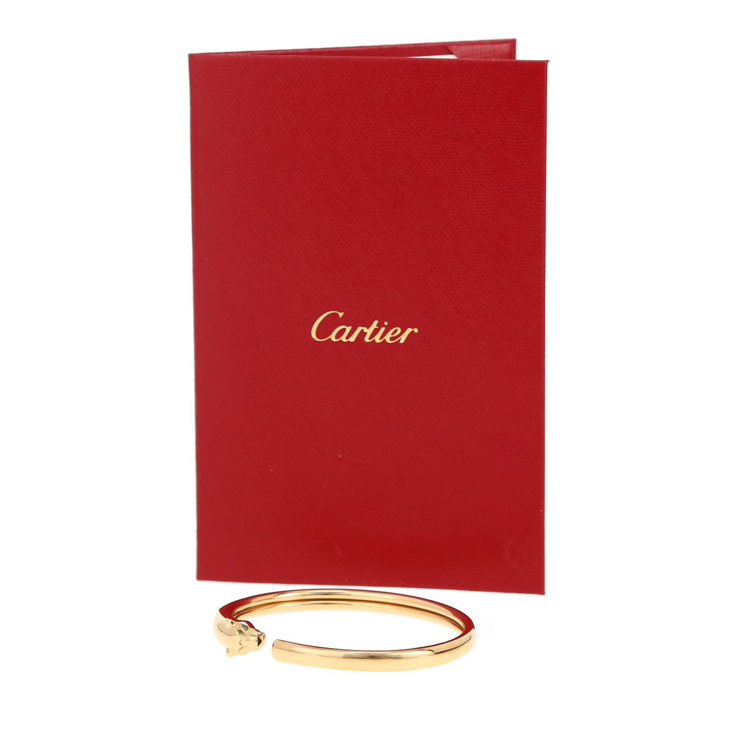 Brazalete semiflexible Cartier Panthère de oro amarillo, tsavoritas y ónix - Detail D2