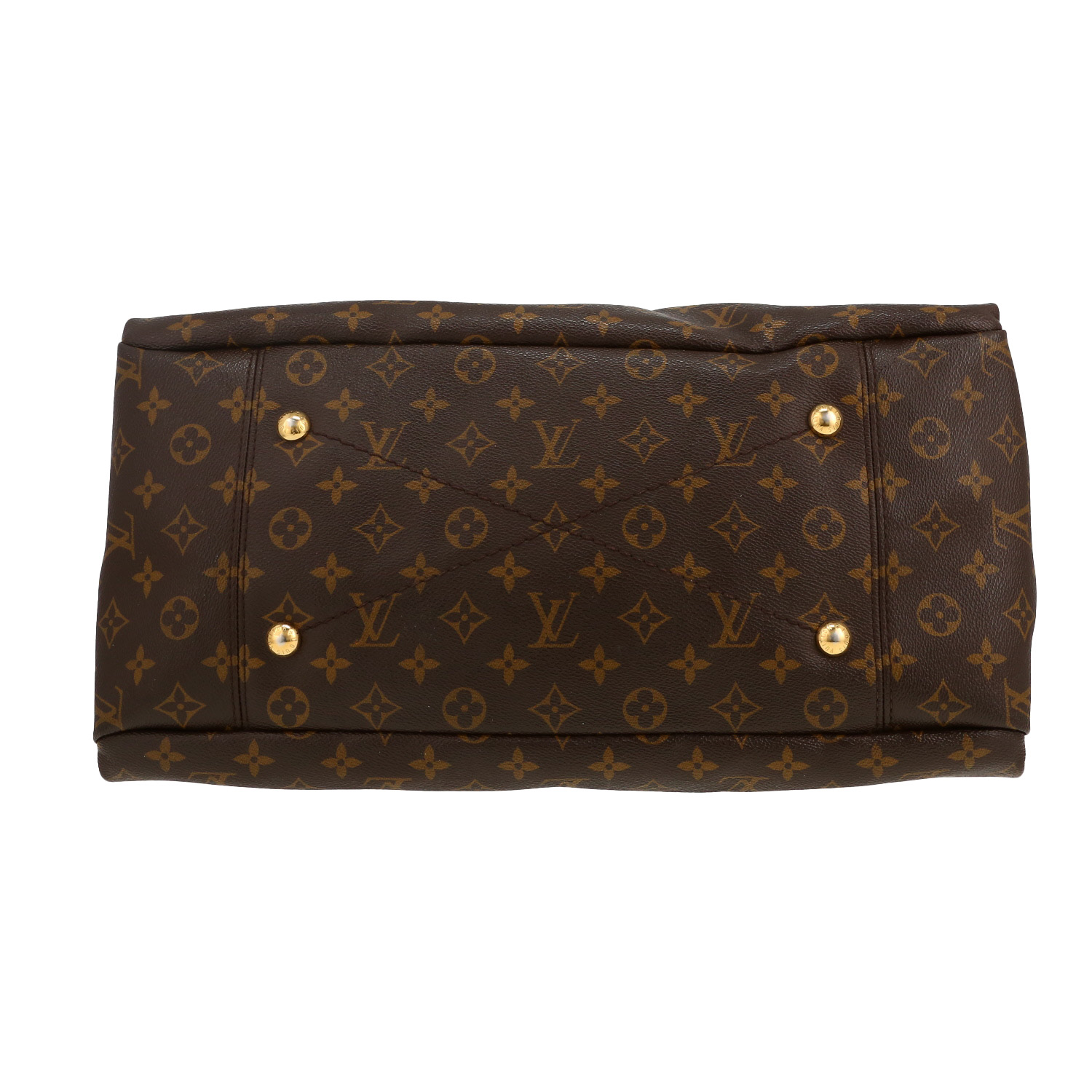Borsa Louis Vuitton  Artsy in tela monogram marrone e pelle naturale - Detail D1