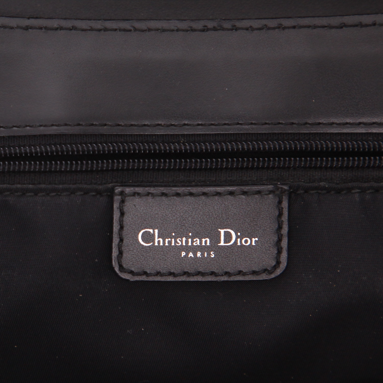 Dior  Street Chic handbag  in black monogram canvas Oblique  and black leather - Detail D2