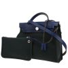 Borsa Hermès  Herbag in tela nera e pelle blu marino - 00pp thumbnail