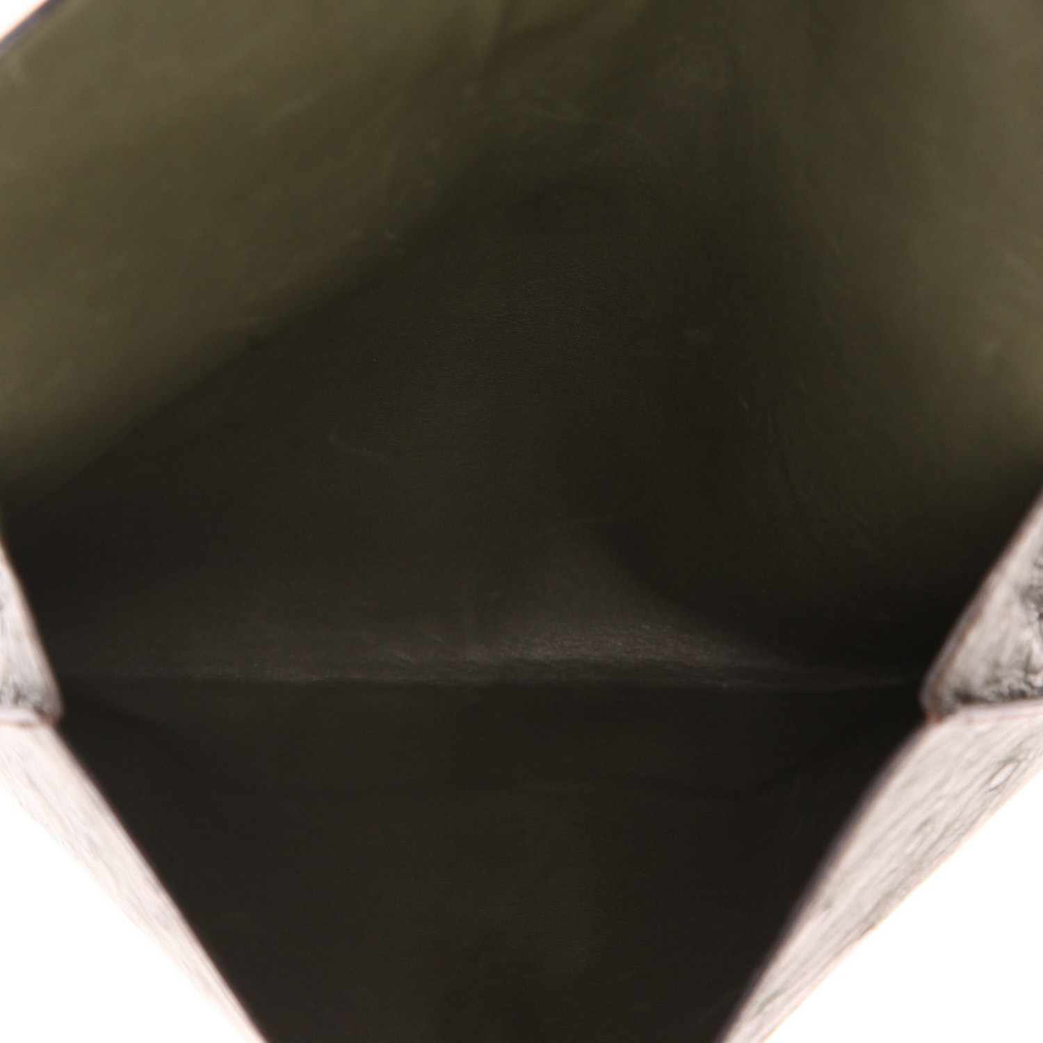 Bolsito de mano Hermès  Rio en avestruz verde - Detail D3