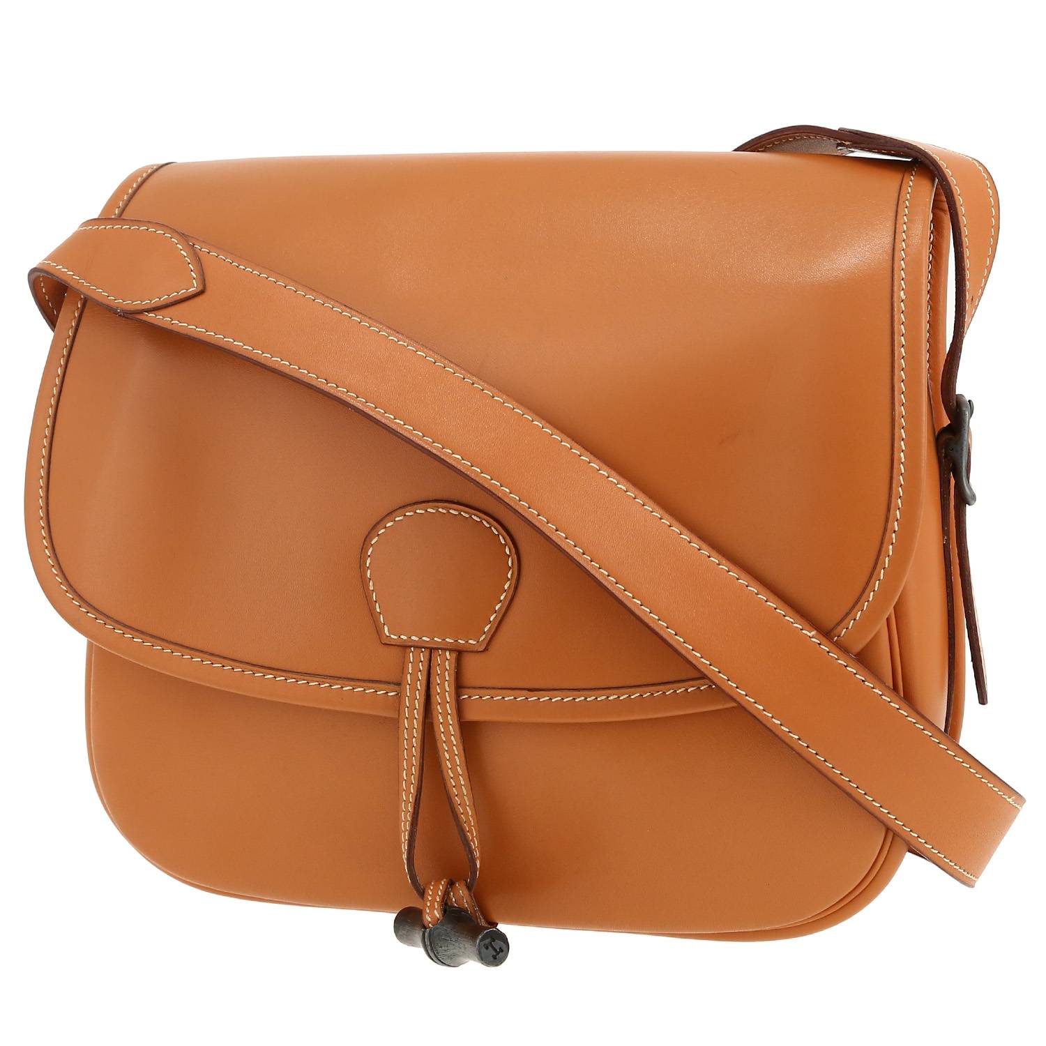 Bolso bandolera Hermès  Duffle en cuero natural