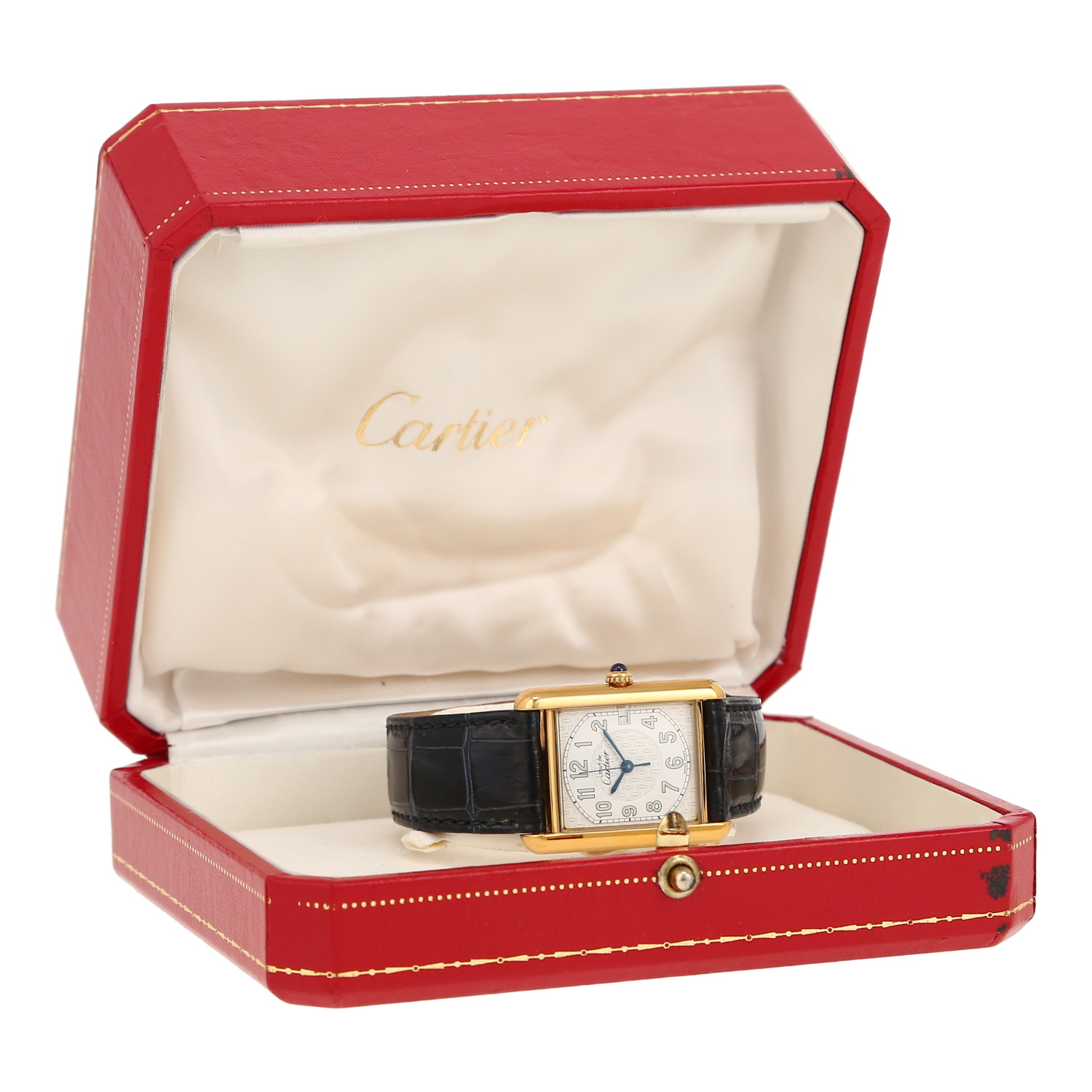 Reloj Cartier Tank Must de plata dorada Ref: Cartier - 2413  Circa 1990 - Detail D2