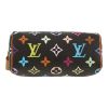 Bolso de mano Louis Vuitton  Nano Speedy en lona Monogram negra y multicolor y cuero natural - Detail D1 thumbnail