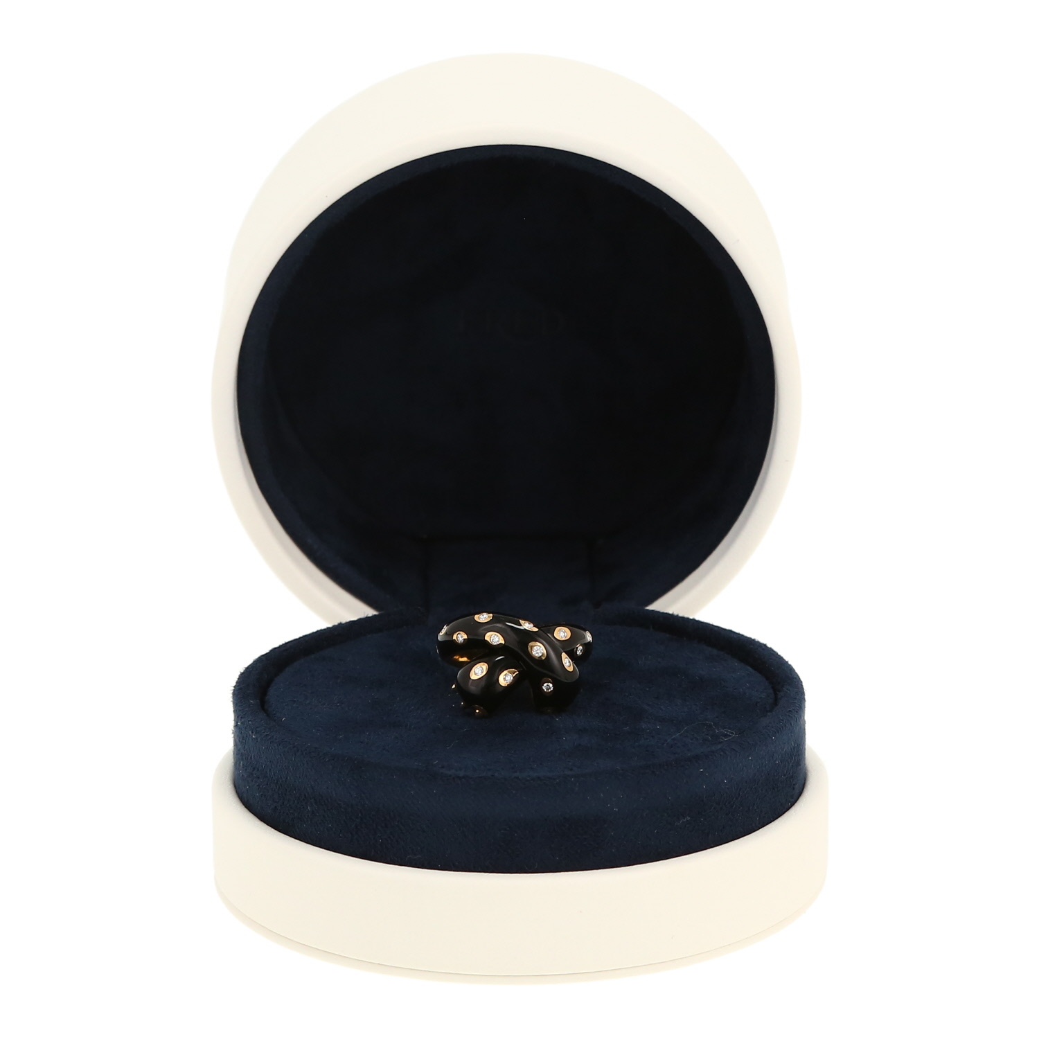 Fred Ombre Féline ring in yellow gold, enamel and diamonds - Detail D2