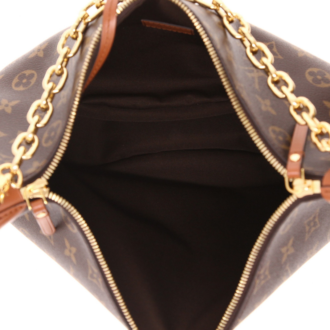 Bolso bandolera Louis Vuitton  Loop Hobo en lona Monogram y cuero marrón - Detail D3