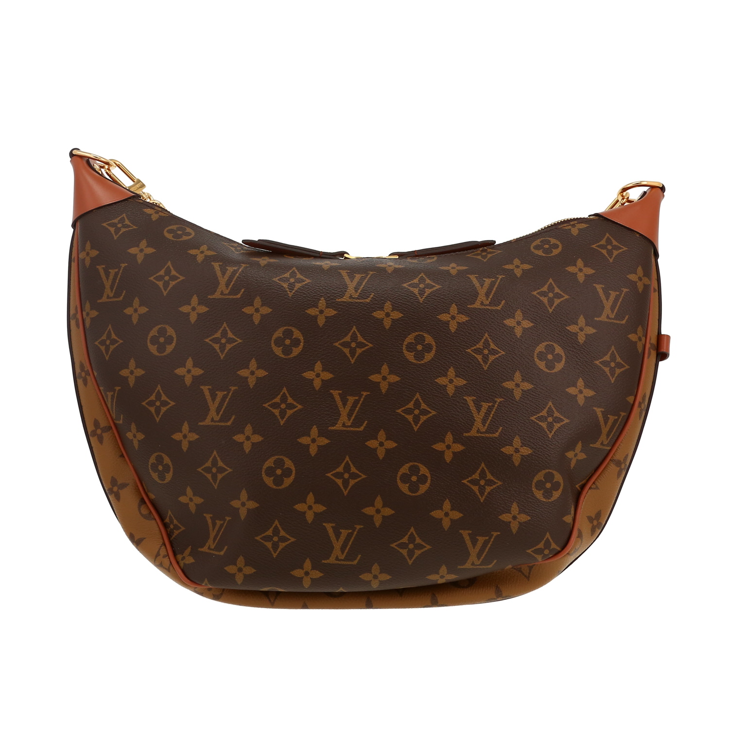 Bolso bandolera Louis Vuitton  Loop Hobo en lona Monogram y cuero marrón - Detail D4
