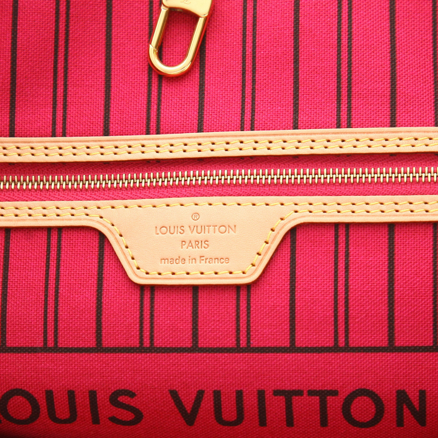 Louis Vuitton  Neverfull Editions Limitées medium model  shopping bag  monogram canvas  and natural leather - Detail D2