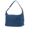 Bottega Veneta   handbag  in blue braided leather - 00pp thumbnail