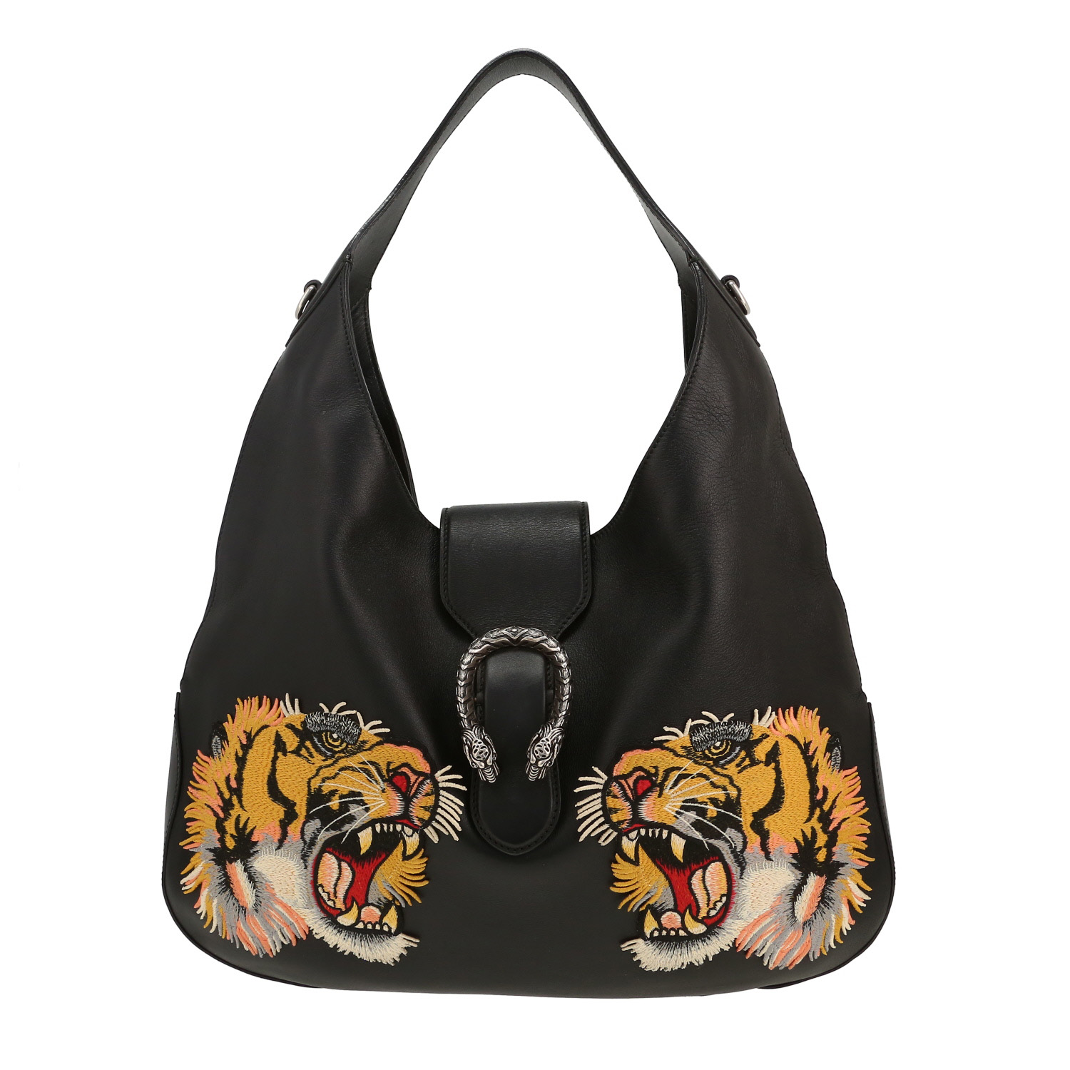 Sac porté épaule ou main Gucci  Dionysus en cuir noir - Detail D4