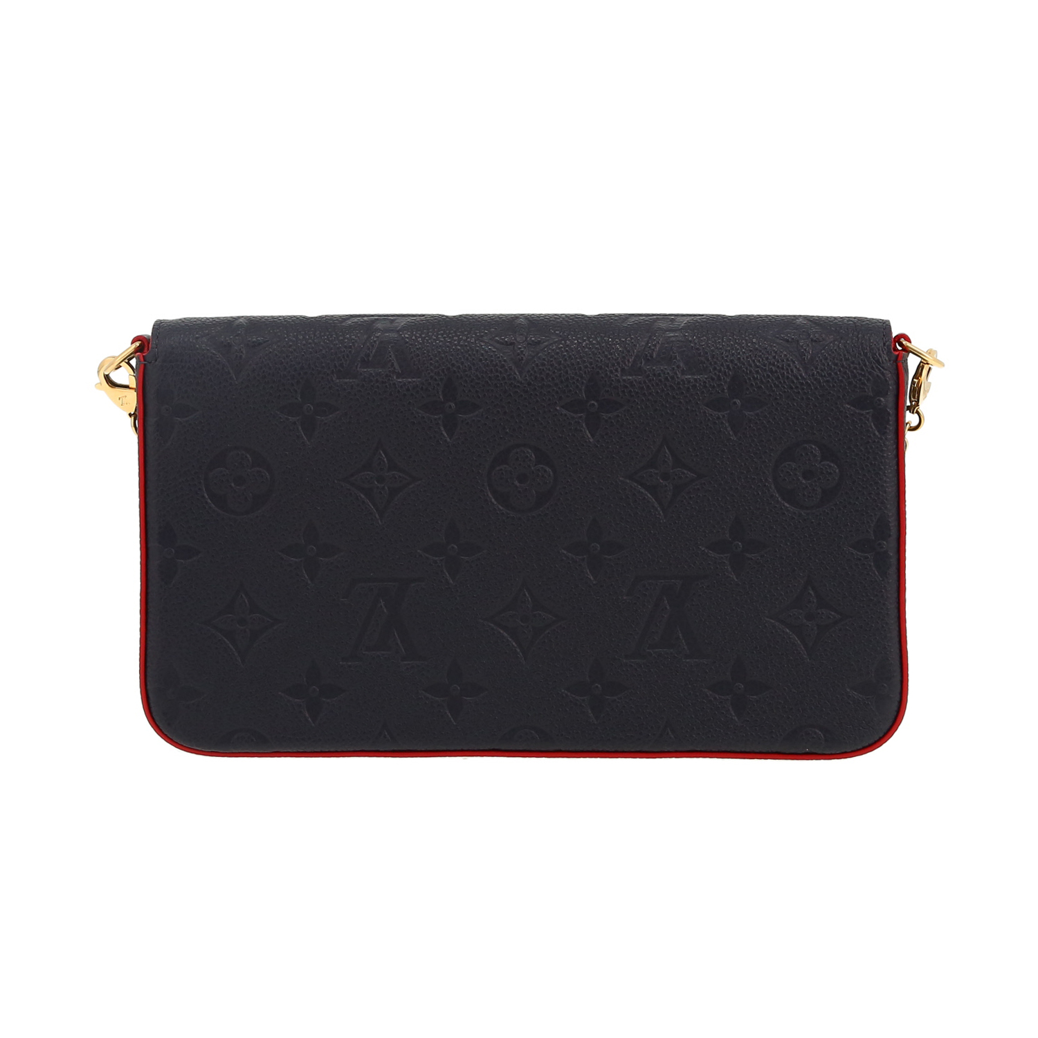 Louis Vuitton Félicie shoulder bag in navy blue empreinte monogram leather - Detail D4