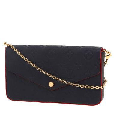 Borsa a tracolla Louis Vuitton  Félicie in pelle monogram con stampa blu marino