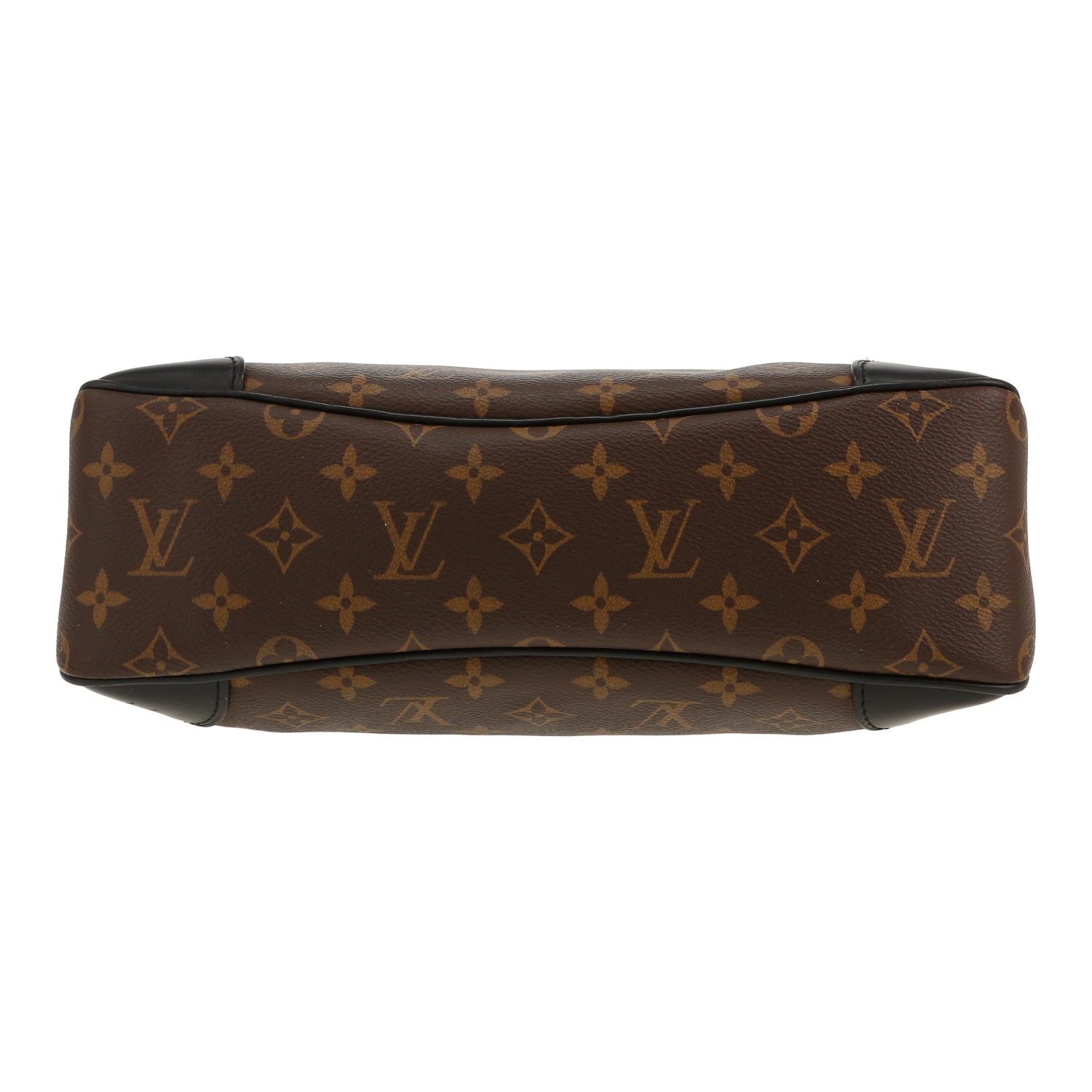 Bolso bandolera Louis Vuitton  Odeon en lona Monogram marrón y cuero negro - Detail D1