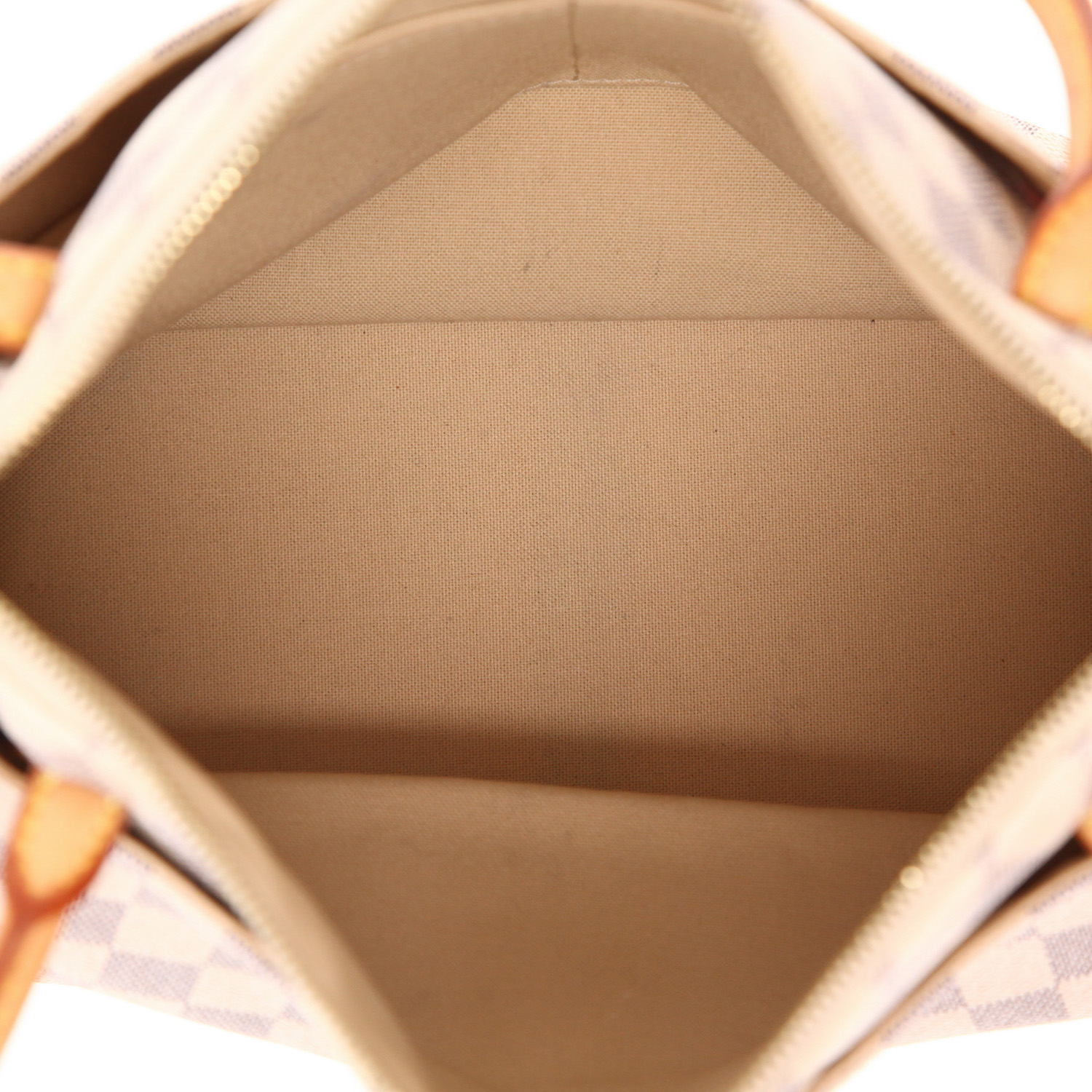 Louis Vuitton  Figheri handbag  in azur damier canvas  and natural leather - Detail D3