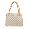 Sac à main Louis Vuitton  Figheri en toile damier azur et cuir naturel - Detail D4 thumbnail