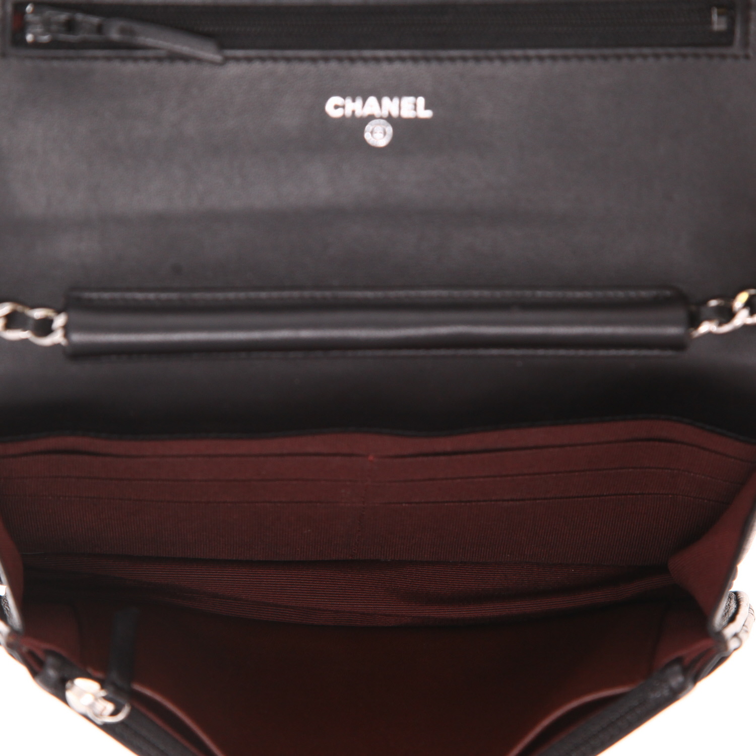 Bolso bandolera Chanel  Wallet on Chain en cuero acolchado negro - Detail D3