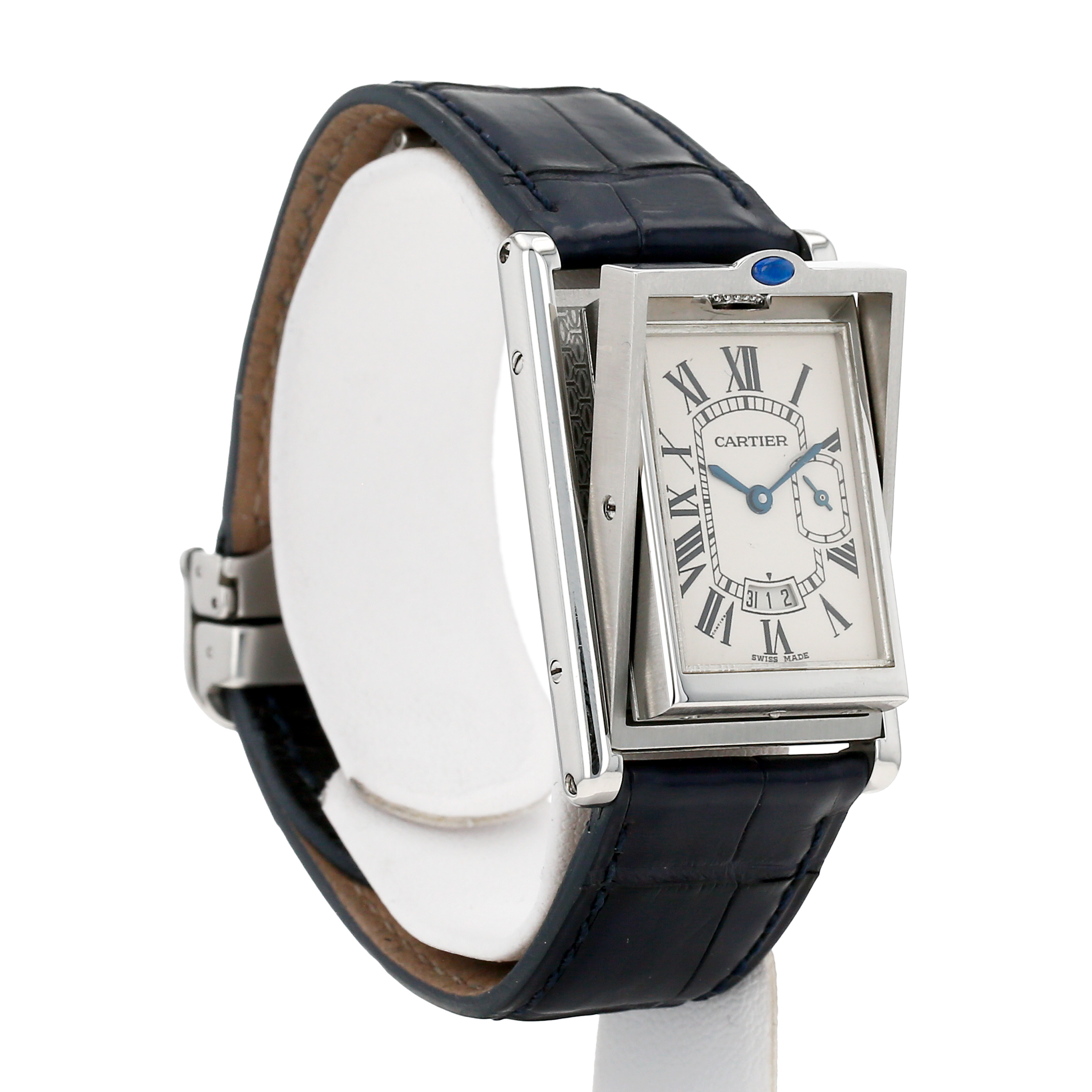 Orologio Cartier Tank Basculante in acciaio Ref: Cartier - 2522  Circa 2005 - Detail D3