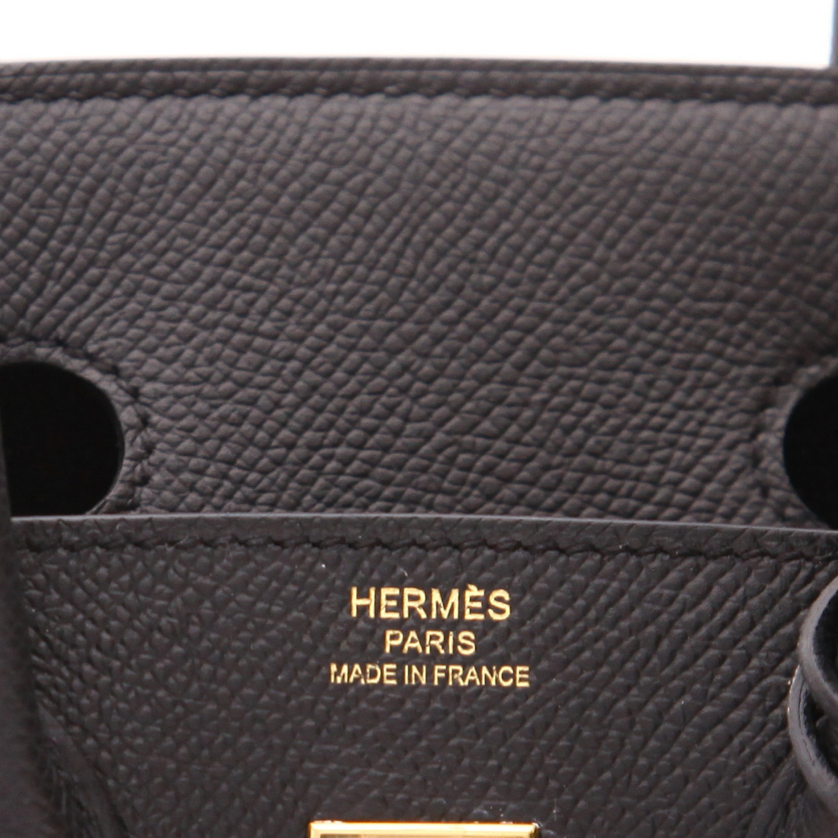Borsa Hermès  Birkin 25 cm in pelle Epsom nera - Detail D2