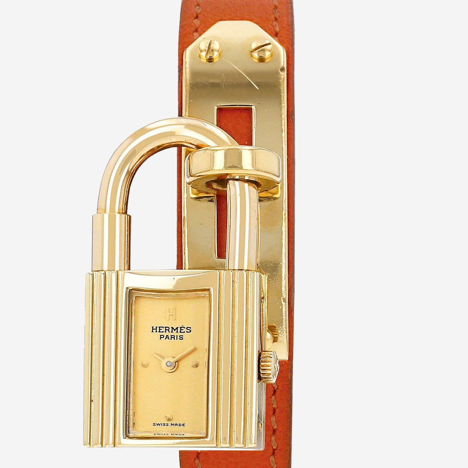 Orologio Hermès Montre Kelly in oro placcato Circa 1990