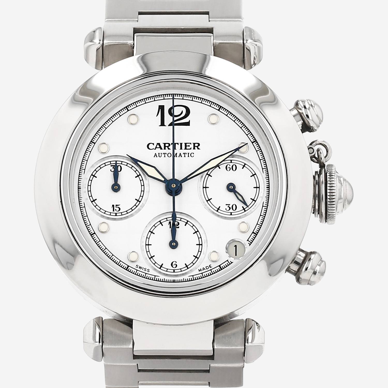 Reloj Cartier Pasha Chrono de acero Ref: Cartier - 2412  Circa 2000