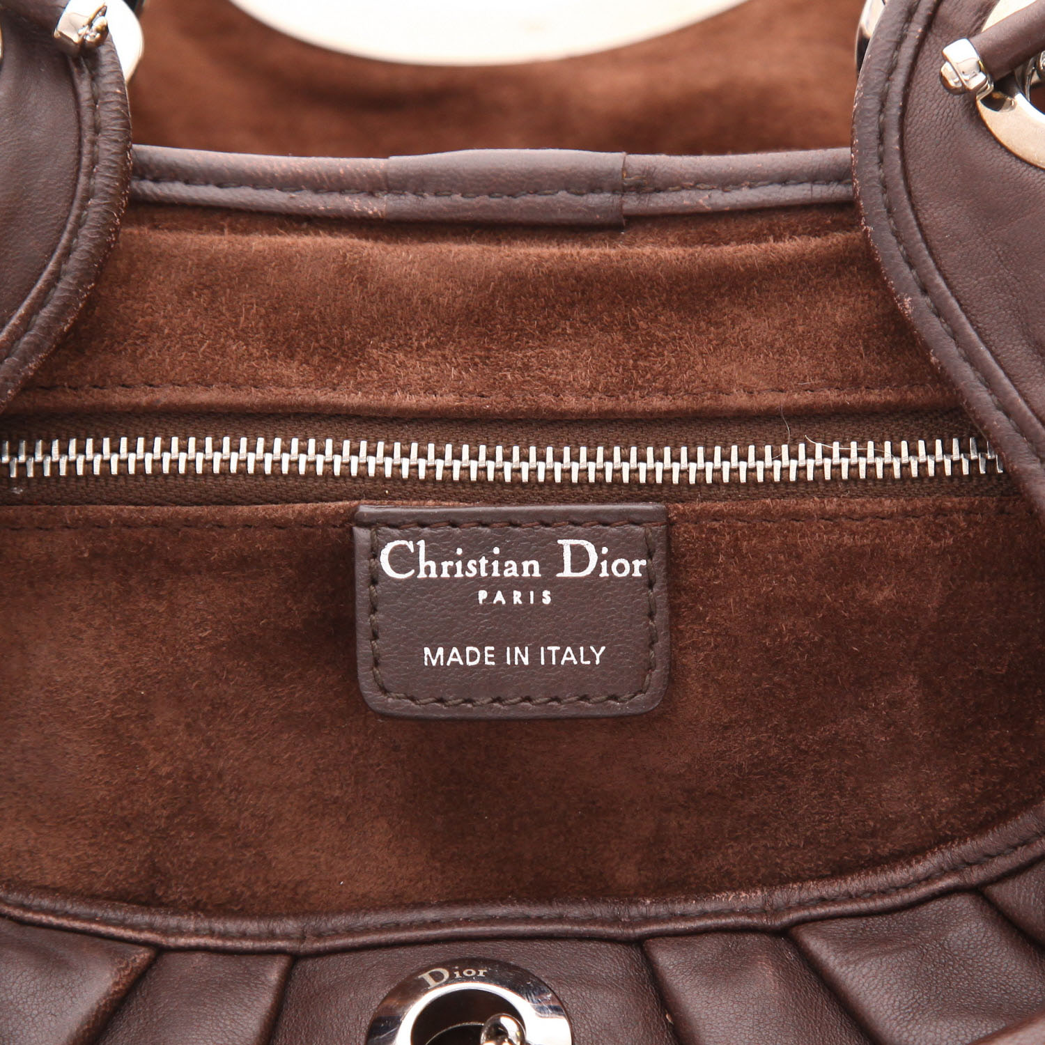 Borsa Dior  Vintage in pelle marrone - Detail D2