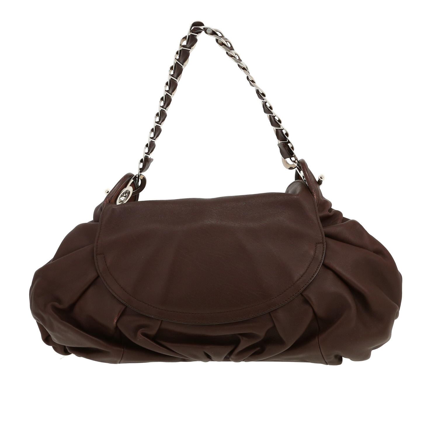 Dior  Vintage handbag  in brown leather - Detail D4