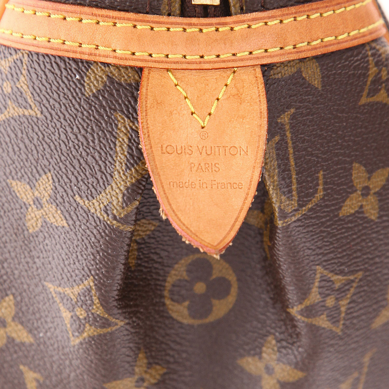 Louis Vuitton  Montorgueil handbag  in brown monogram canvas  and natural leather - Detail D2