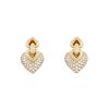 Articulated Bulgari Doppio Cuore 1980's earrings in yellow gold and diamonds - 00pp thumbnail