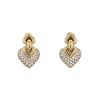 Articulated Bulgari Doppio Cuore 1980's earrings in yellow gold and diamonds - 360 thumbnail