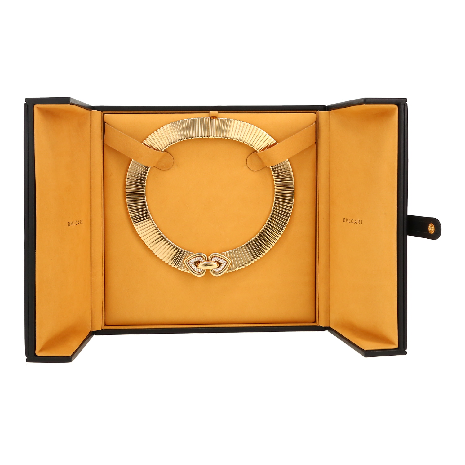 Collana Bulgari Tubogas in oro giallo e diamanti - Detail D2