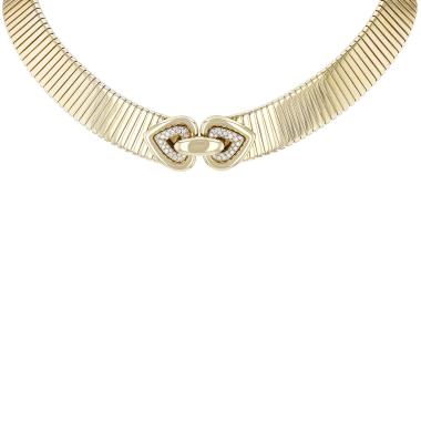 Collana Bulgari Tubogas in oro giallo e diamanti