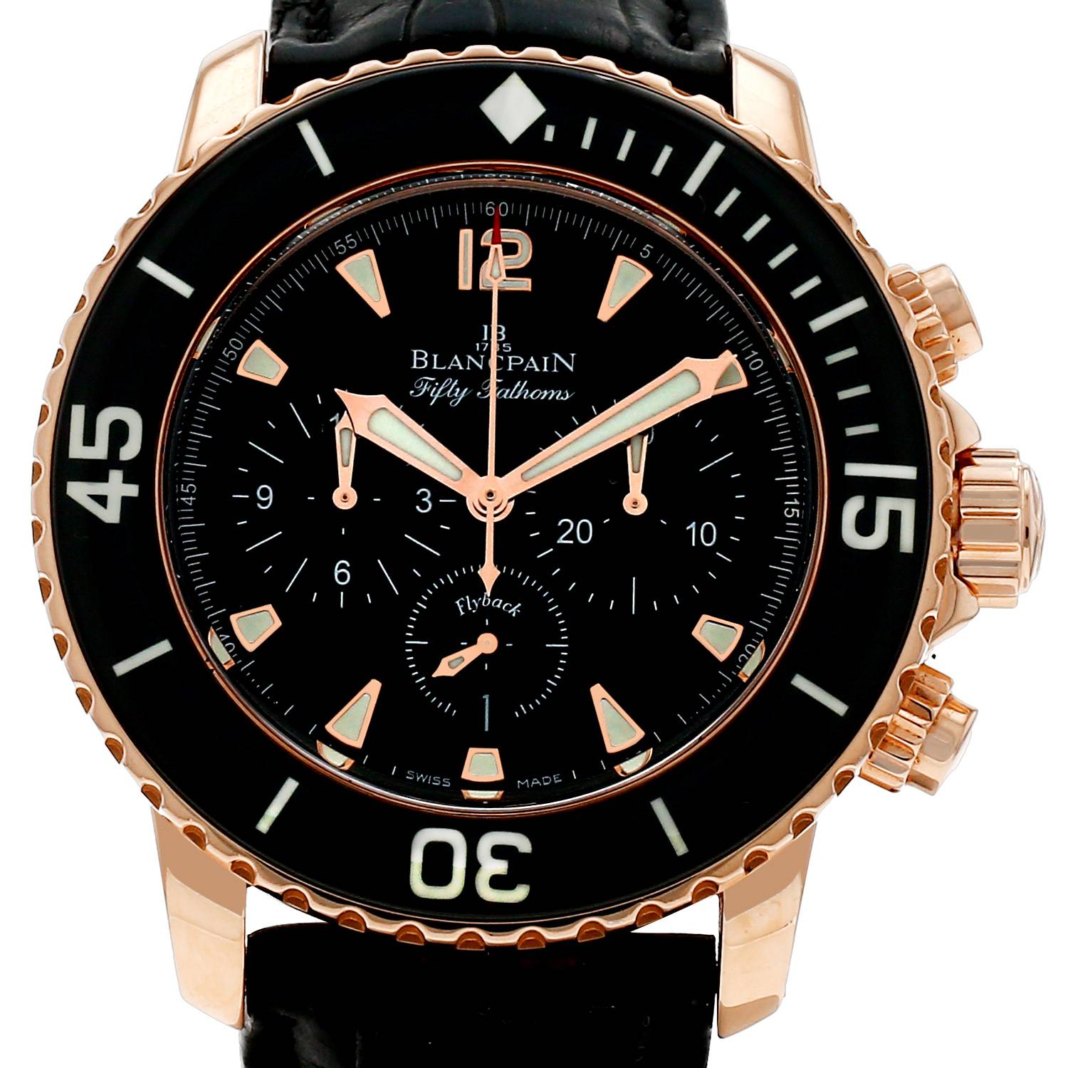 Orologio Blancpain Fifty Fathoms Flyback Chronograph in oro rosa Ref: Blancpain - 5085F  Circa 2011