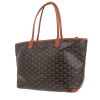 Goyard  Artois shopping bag  in black Goyard canvas  and brown leather - 00pp thumbnail