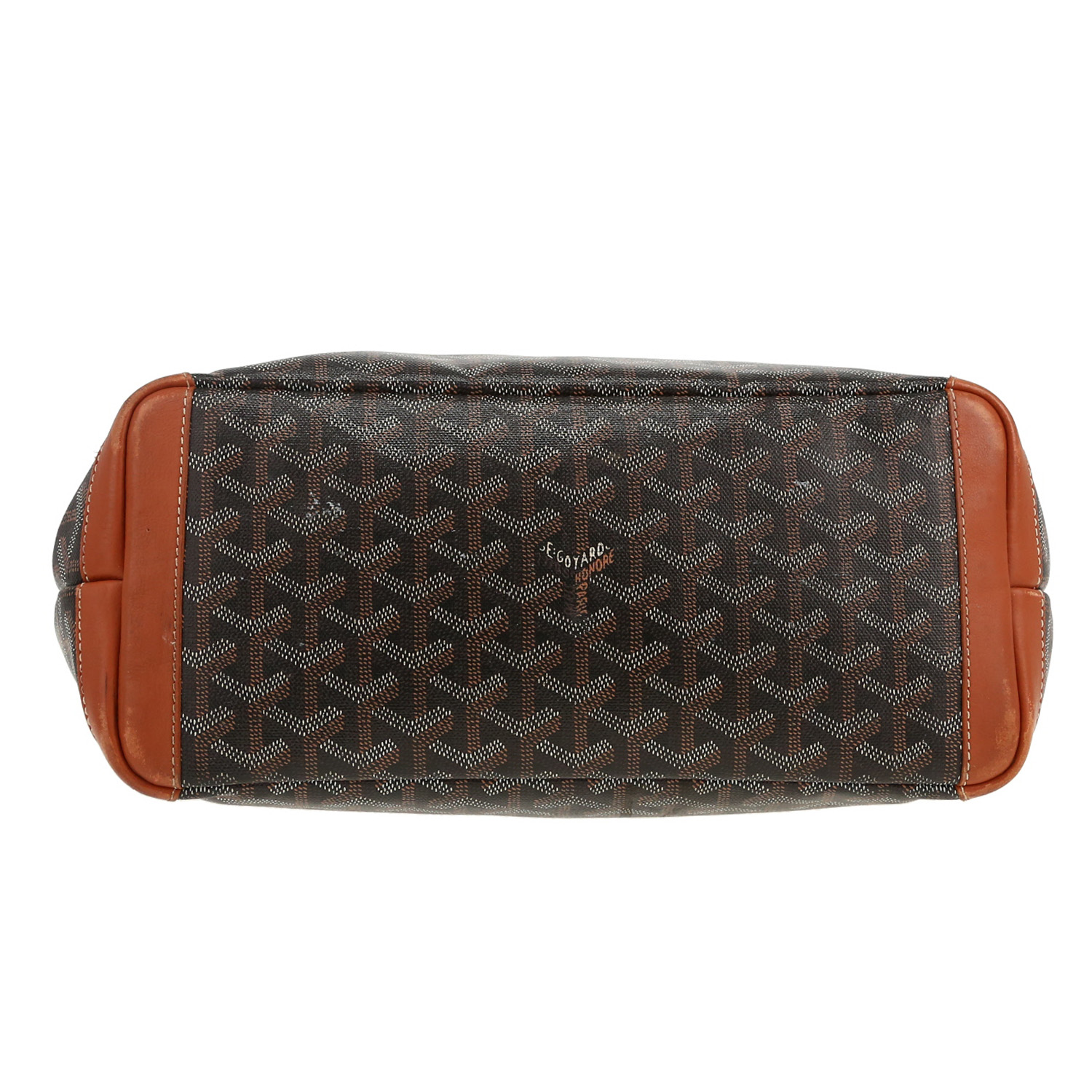 Goyard  Artois shopping bag  in black Goyard canvas  and brown leather - Detail D1