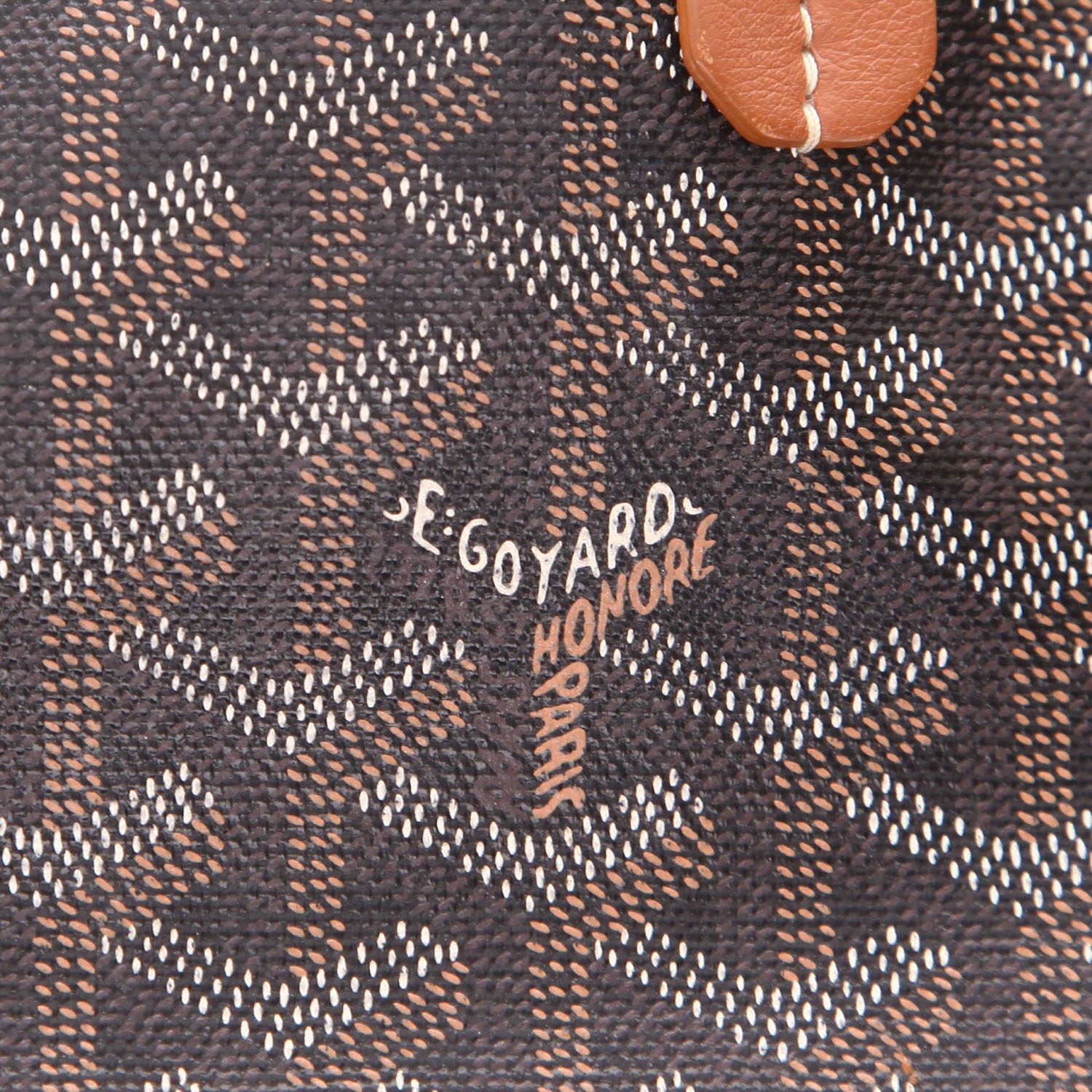 Shopping bag Goyard  Artois in tela Goyardine nera e pelle marrone - Detail D2