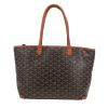 Goyard  Artois shopping bag  in black Goyard canvas  and brown leather - Detail D4 thumbnail