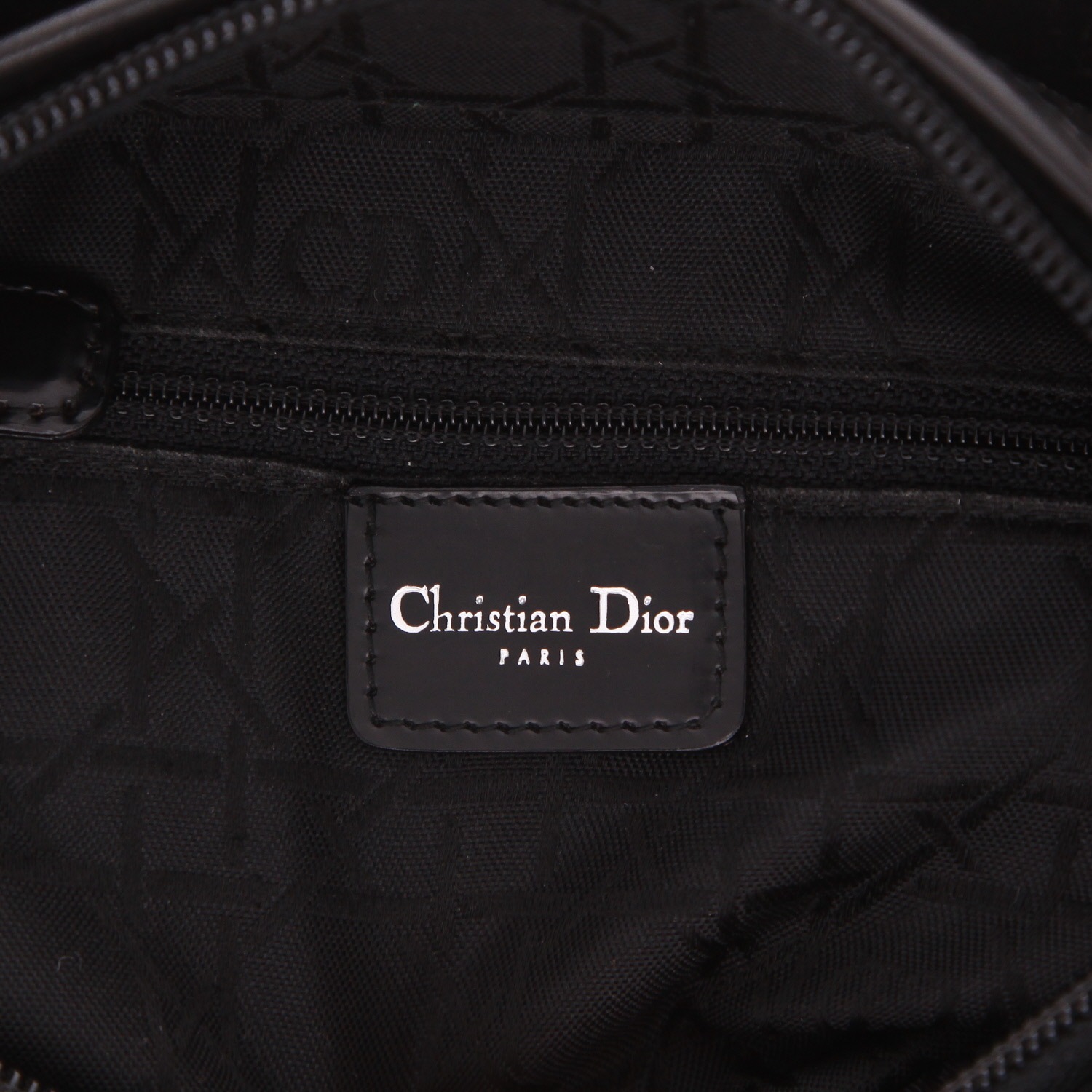 Borsa Dior  Lady Dior in puledro marrone e bianco e pelle nera - Detail D2