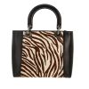 Borsa Dior  Lady Dior in puledro marrone e bianco e pelle nera - Detail D4 thumbnail