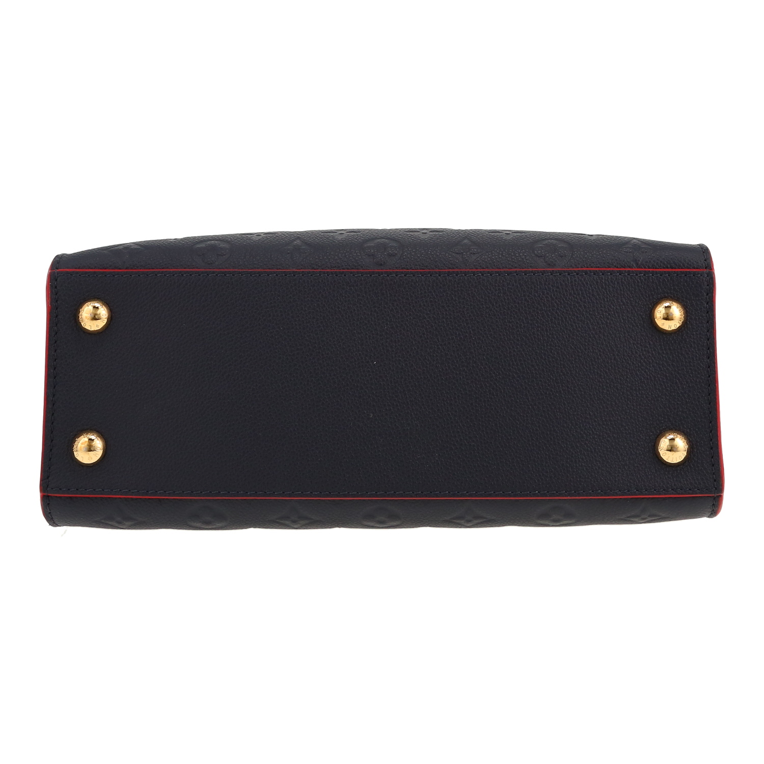 Louis Vuitton Pont Neuf handbag in navy blue and red empreinte monogram leather - Detail D1