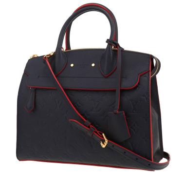 Sac à main Louis Vuitton  Pont Neuf en cuir monogram empreinte bleu-marine et rouge