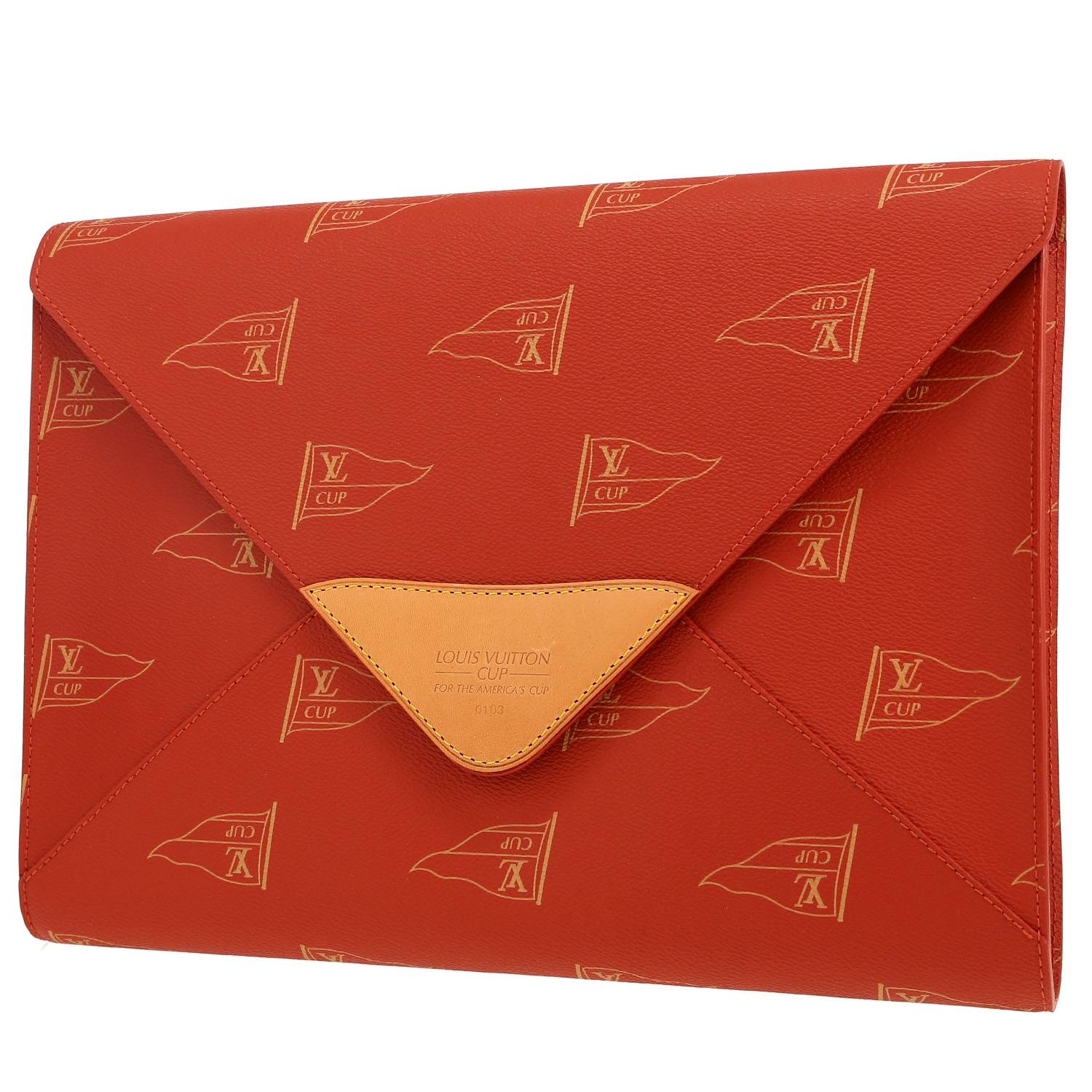Bolsito de mano Louis Vuitton  America's Cup en lona Monogram revestida roja y cuero natural