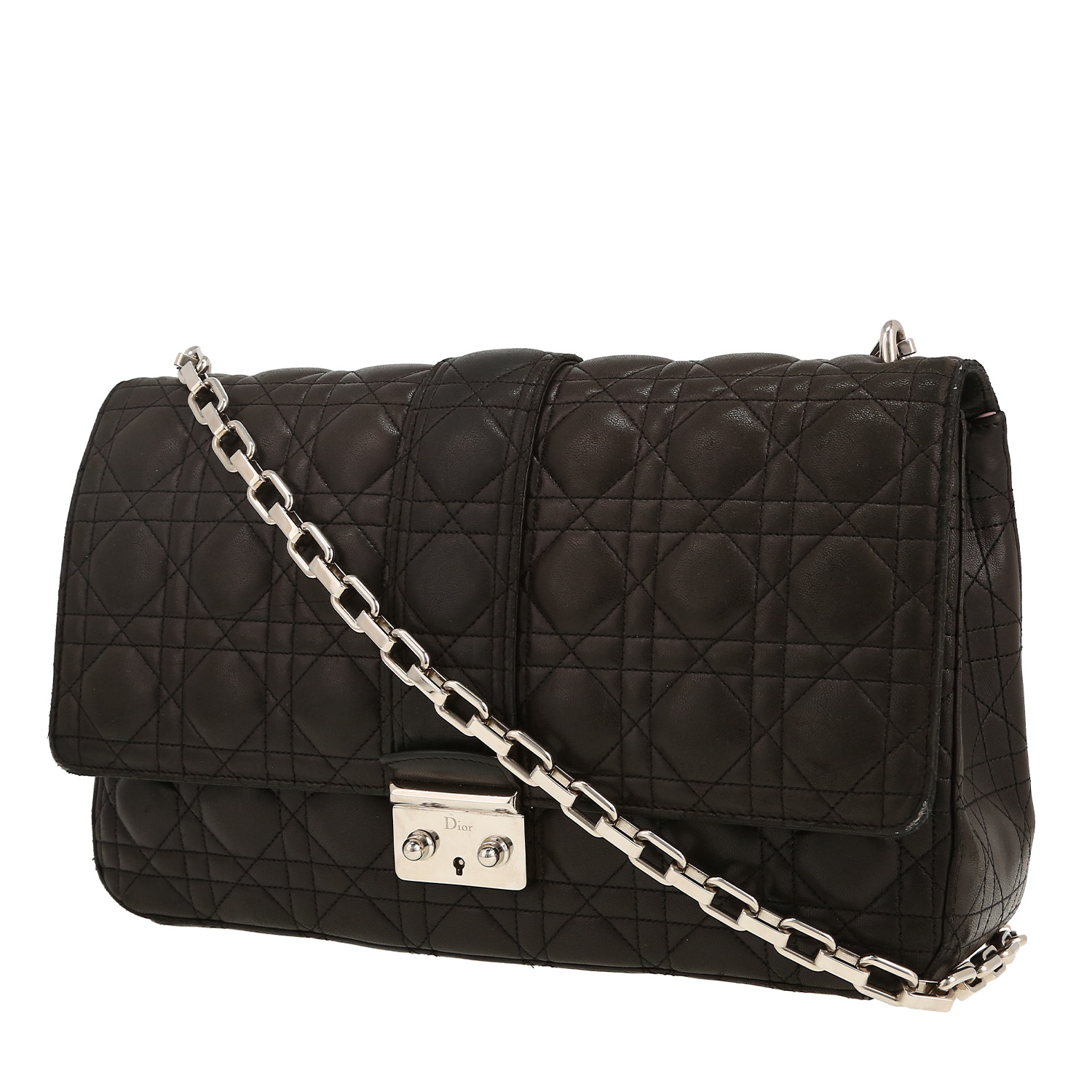 Dior  Miss Dior Promenade shoulder bag  in black leather cannage